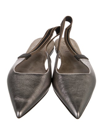 Brunello Cucinelli Leather Slingback Flats