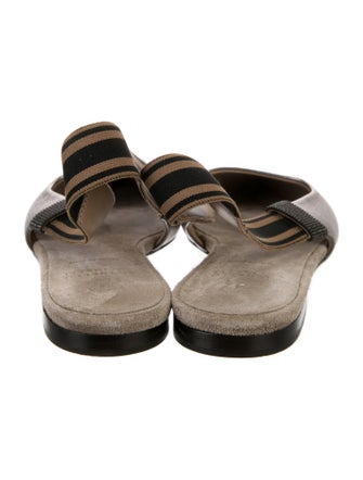 Brunello Cucinelli Leather Slingback Flats