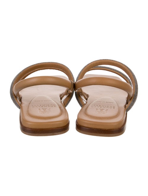 Brunello Cucinelli Leather Beaded Accents Gladiator Sandals