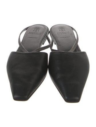 Brunello Cucinelli Monili Leather Mules
