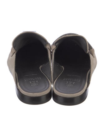 Brunello Cucinelli Monili Suede Mules