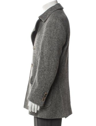 Brunello Cucinelli Cashmere Tweed Pattern Peacoat