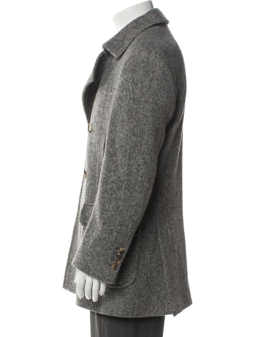 Brunello Cucinelli Cashmere Tweed Pattern Peacoat