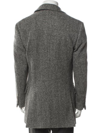 Brunello Cucinelli Cashmere Tweed Pattern Peacoat