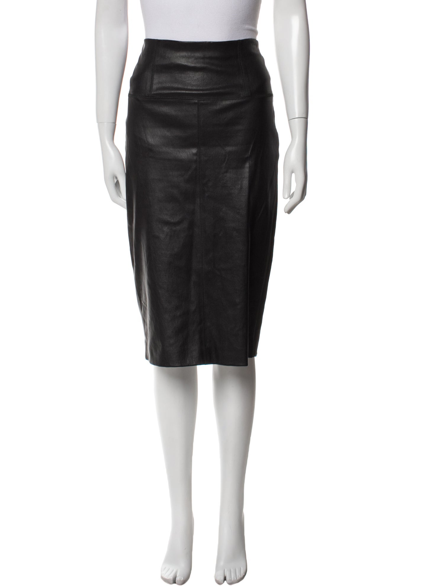 Brunello Cucinelli Leather Knee-Length Skirt