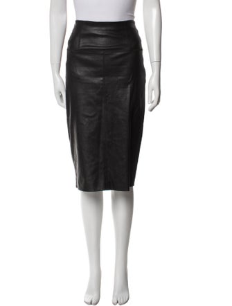 Brunello Cucinelli Leather Knee-Length Skirt