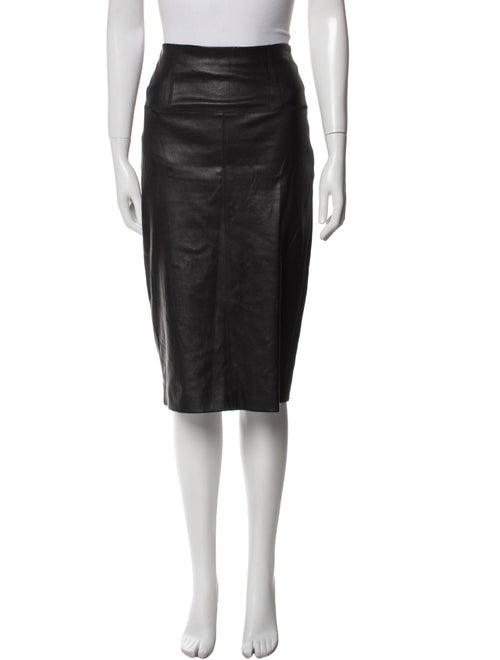 Brunello Cucinelli Leather Knee-Length Skirt