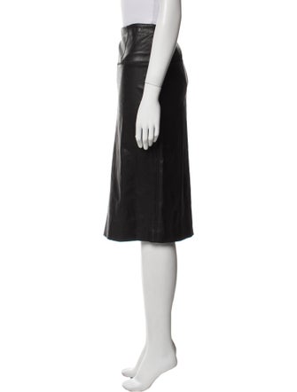Brunello Cucinelli Leather Knee-Length Skirt