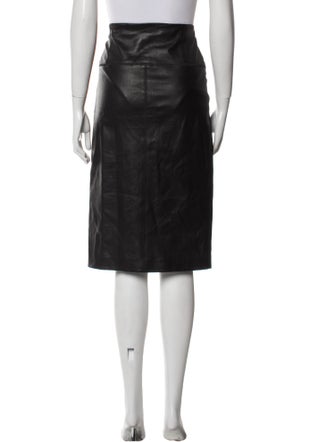 Brunello Cucinelli Leather Knee-Length Skirt
