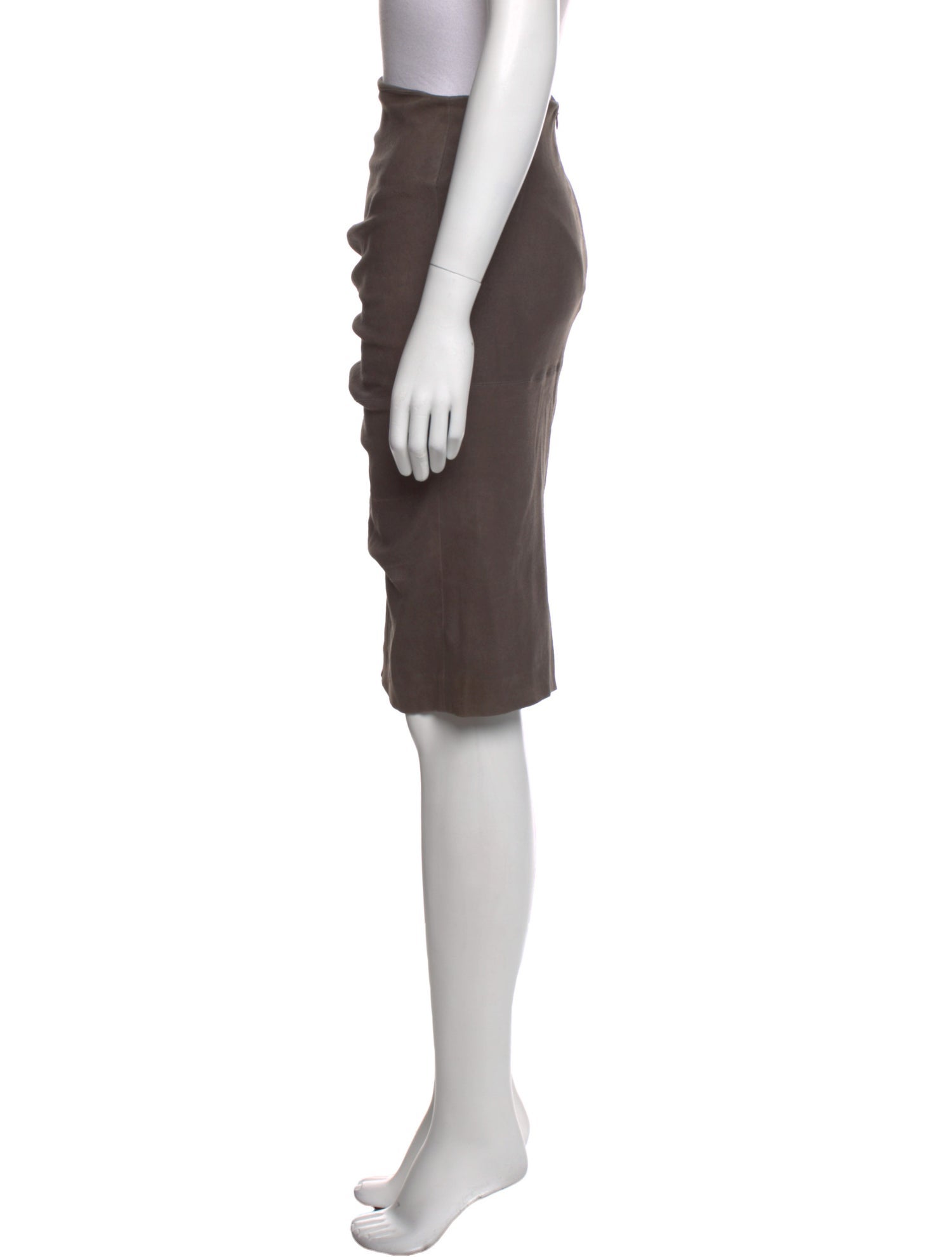 Brunello Cucinelli Leather Knee-Length Skirt