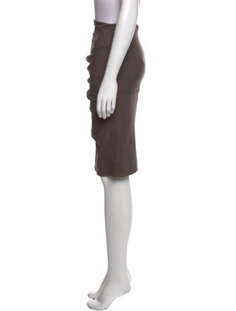 Brunello Cucinelli Leather Knee-Length Skirt