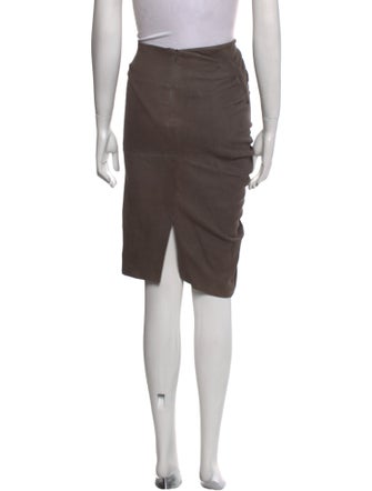 Brunello Cucinelli Leather Knee-Length Skirt