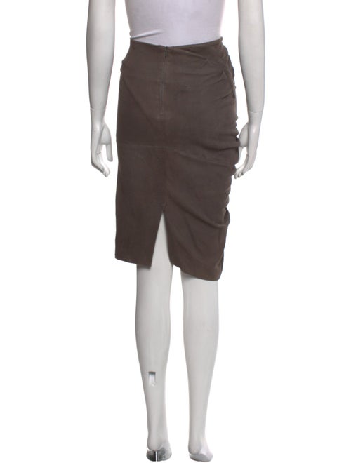 Brunello Cucinelli Leather Knee-Length Skirt