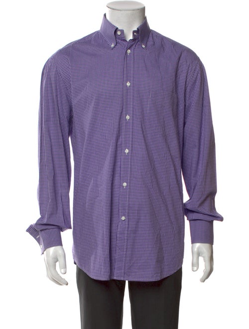 Brunello Cucinelli Plaid Print Long Sleeve Dress Shirt