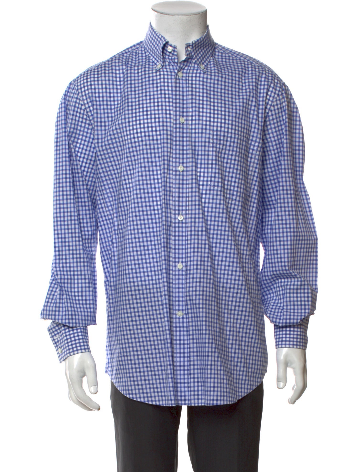 Brunello Cucinelli Plaid Print Long Sleeve Shirt