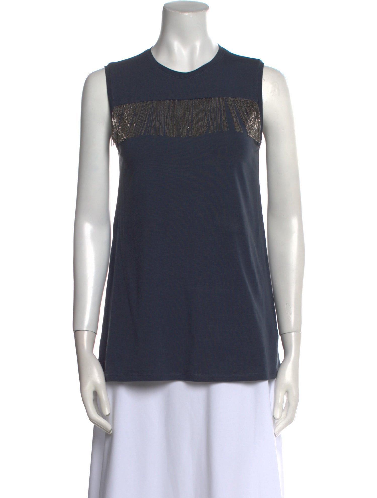 Brunello Cucinelli Crew Neck Sleeveless Top