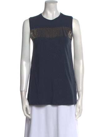 Brunello Cucinelli Crew Neck Sleeveless Top