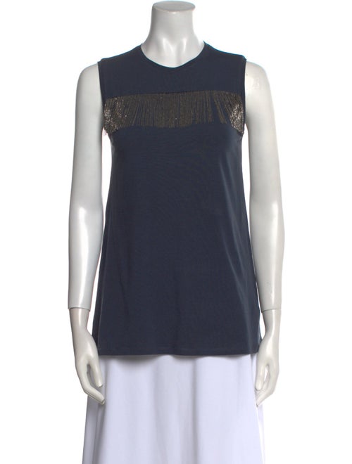 Brunello Cucinelli Crew Neck Sleeveless Top