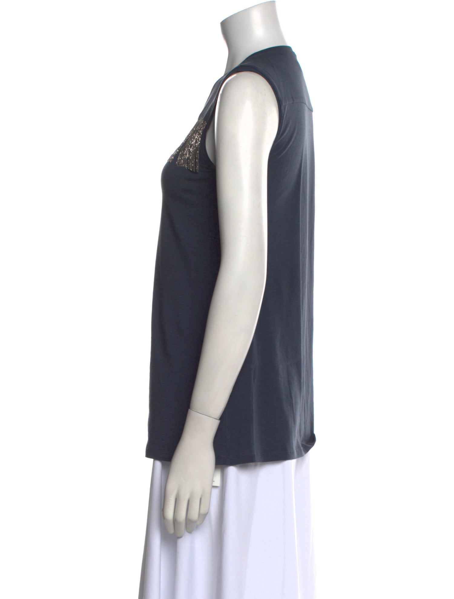 Brunello Cucinelli Crew Neck Sleeveless Top