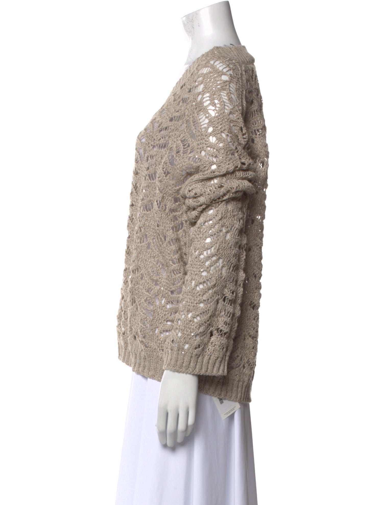 Brunello Cucinelli Linen V-Neck Sweater w/ Tags