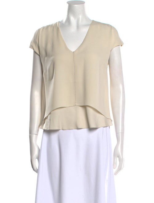 Brunello Cucinelli V-Neck Short Sleeve Blouse