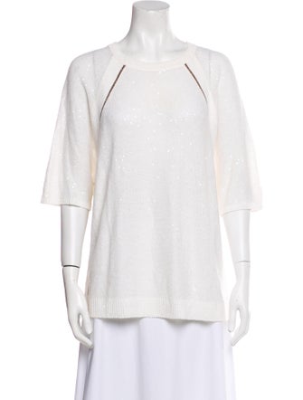 Brunello Cucinelli Linen Scoop Neck Sweater