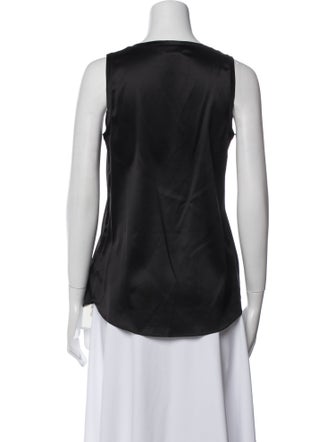 Brunello Cucinelli Silk Scoop Neck Top