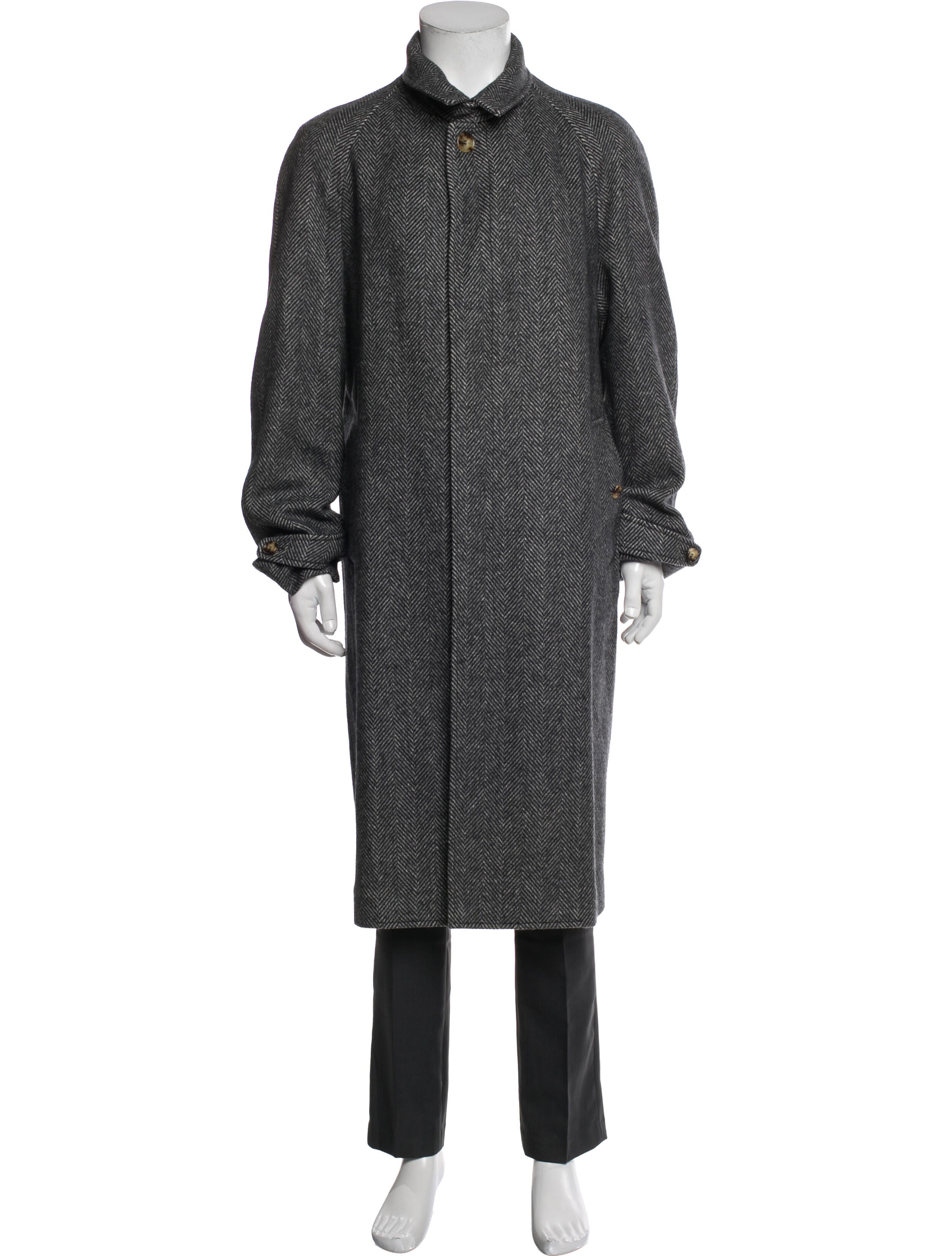 Brunello Cucinelli Wool Plaid Print Overcoat