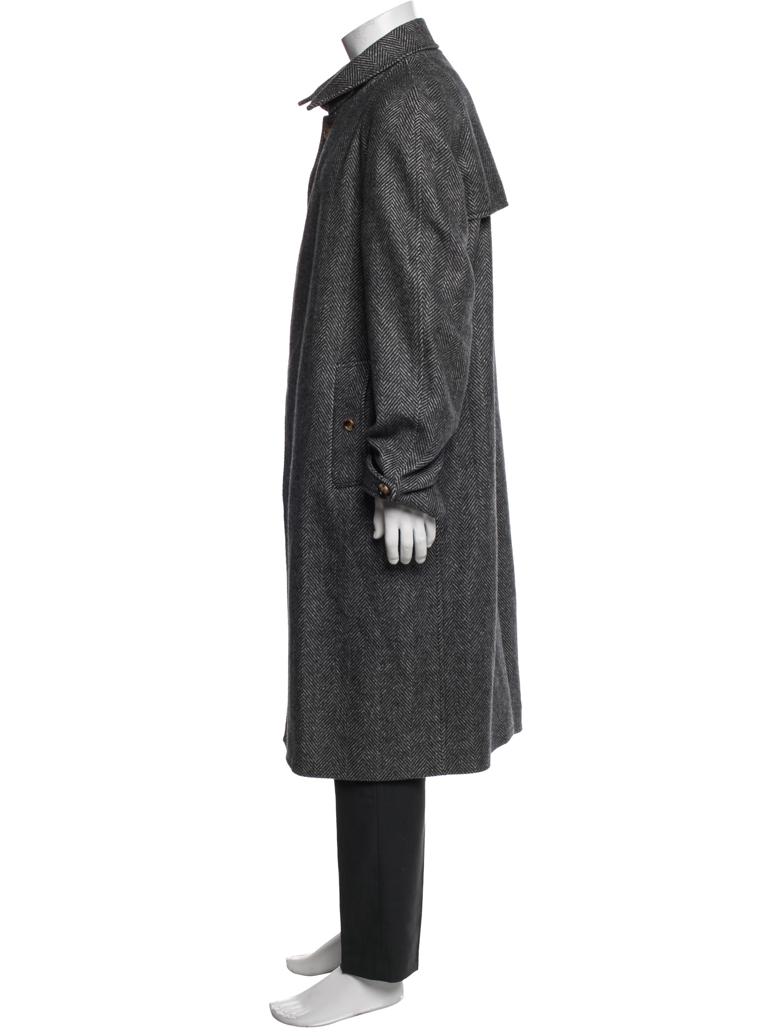 Brunello Cucinelli Wool Plaid Print Overcoat