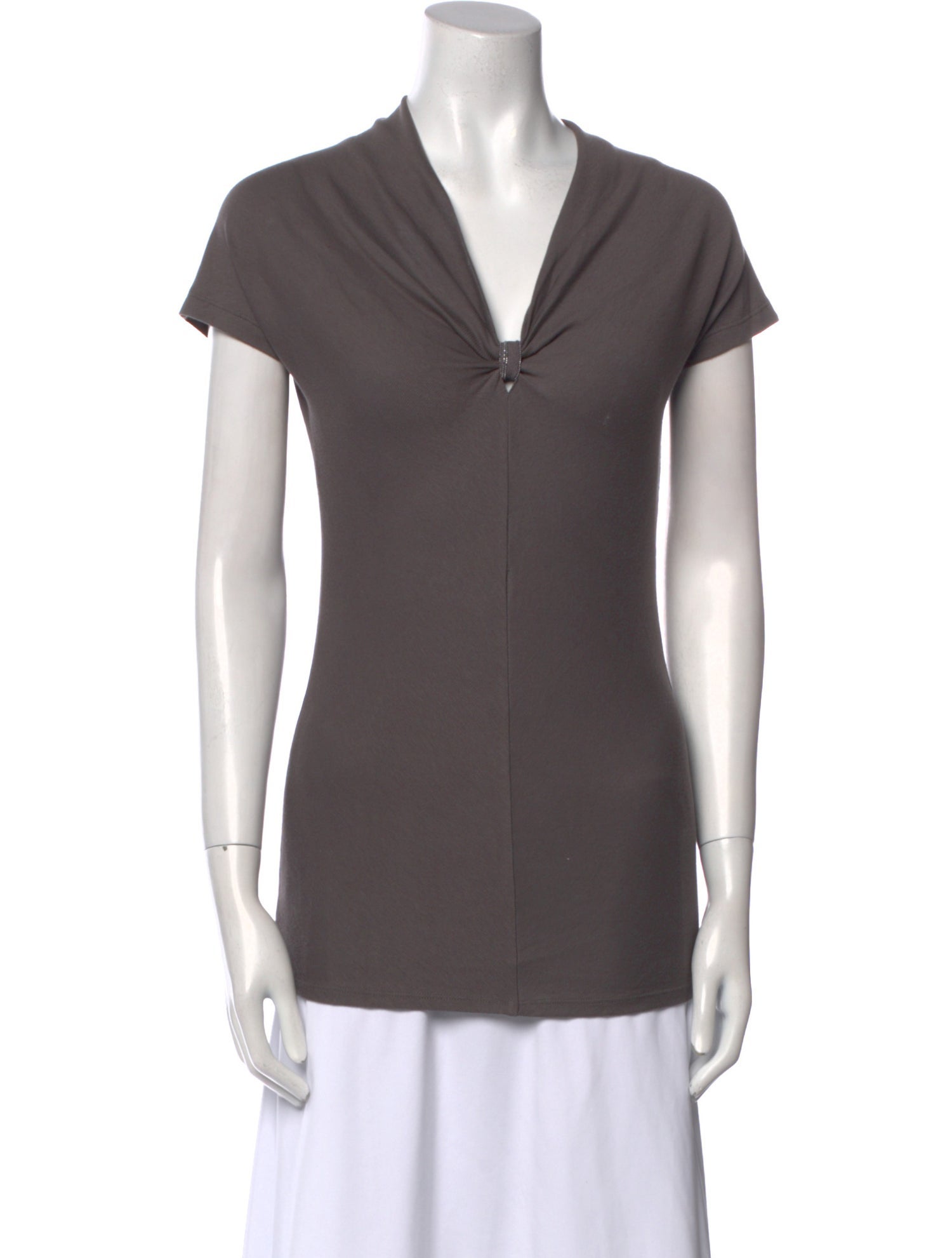 Brunello Cucinelli V-Neck Short Sleeve Top