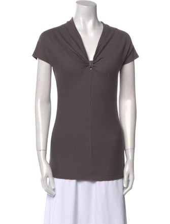 Brunello Cucinelli V-Neck Short Sleeve Top