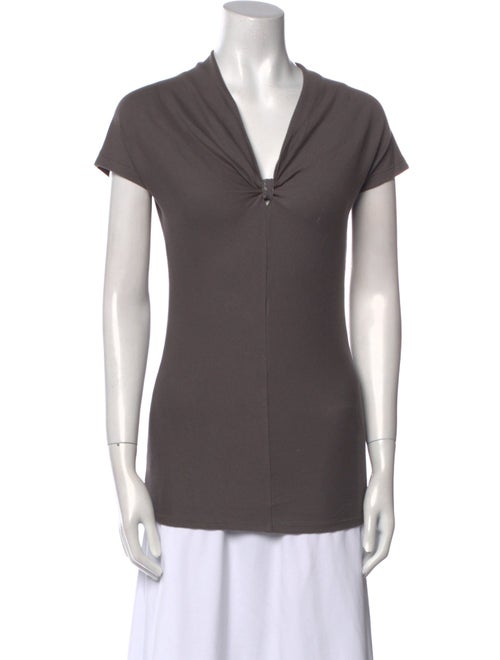 Brunello Cucinelli V-Neck Short Sleeve Top