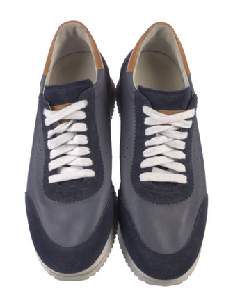 Brunello Cucinelli Leather Colorblock Pattern Sneakers