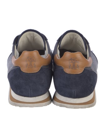 Brunello Cucinelli Leather Colorblock Pattern Sneakers