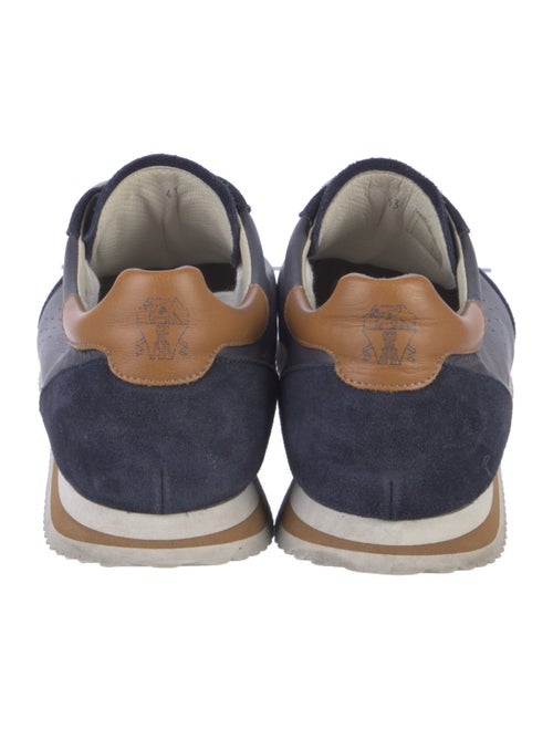 Brunello Cucinelli Leather Colorblock Pattern Sneakers