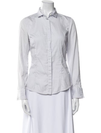 Brunello Cucinelli Long Sleeve Button-Up Top
