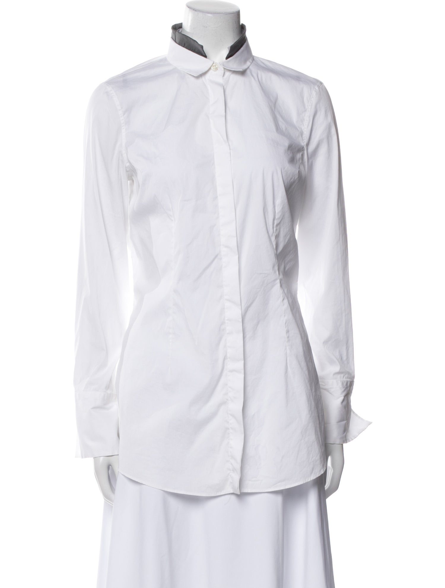 Brunello Cucinelli Long Sleeve Button-Up Top