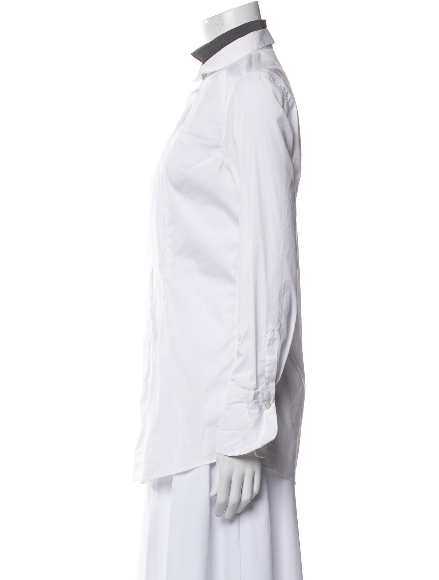 Brunello Cucinelli Long Sleeve Button-Up Top