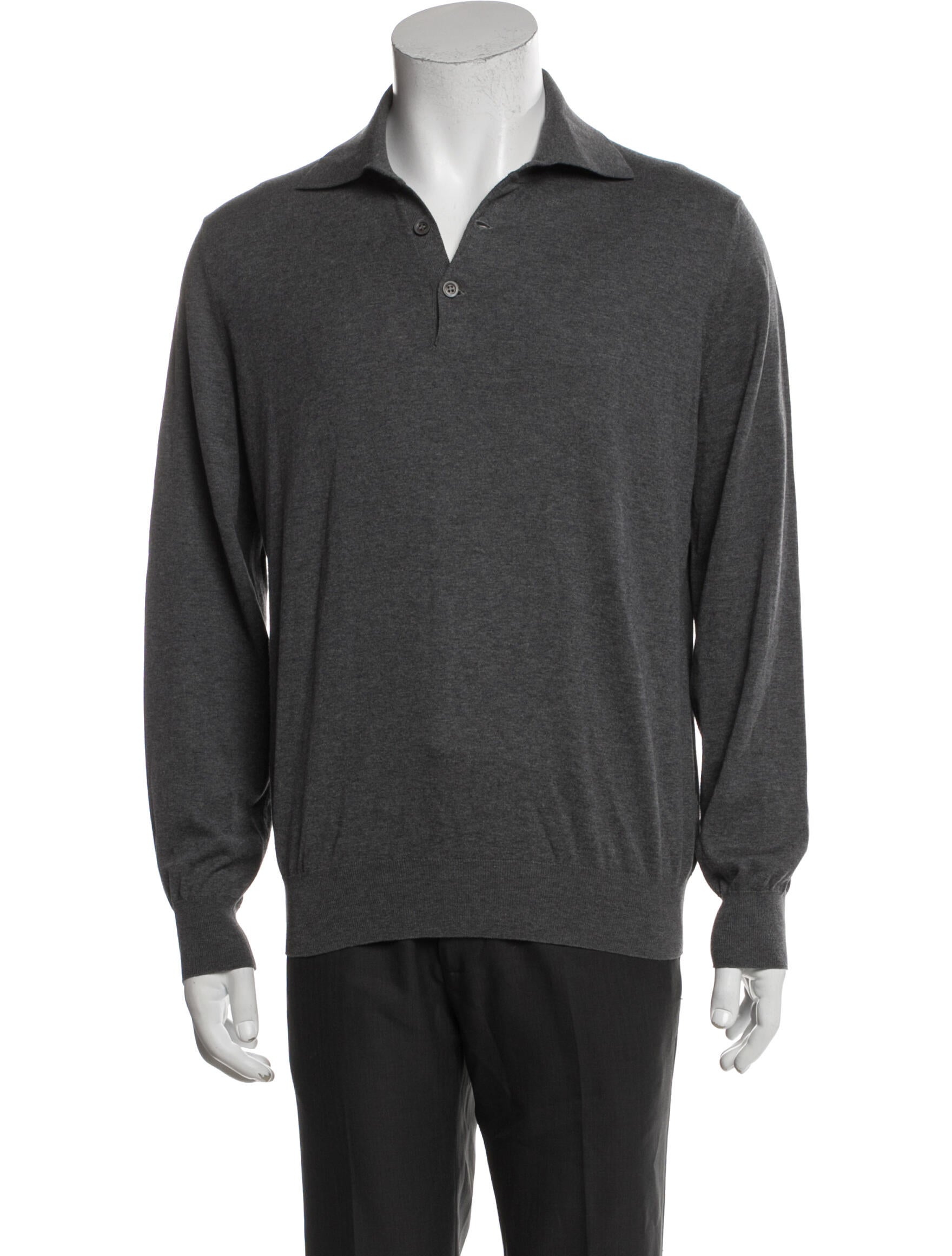 Brunello Cucinelli Collar Long Sleeve Polo Sweater