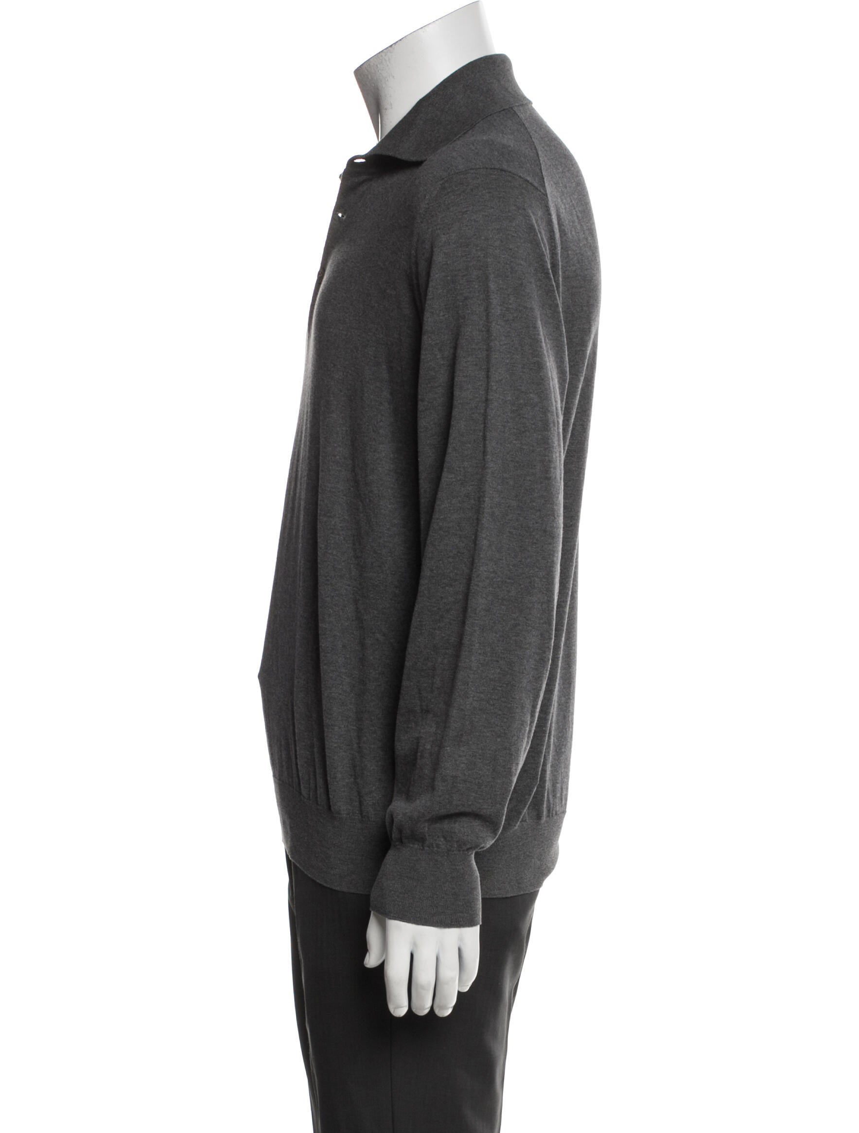 Brunello Cucinelli Collar Long Sleeve Polo Sweater
