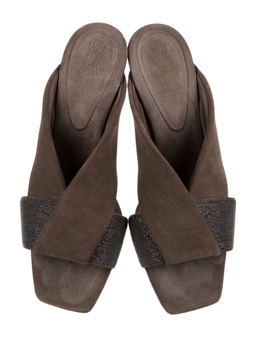 Brunello Cucinelli Monili Suede Slides