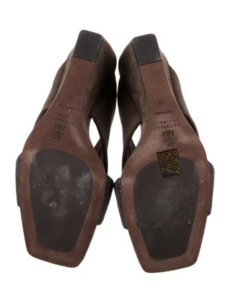 Brunello Cucinelli Monili Suede Slides