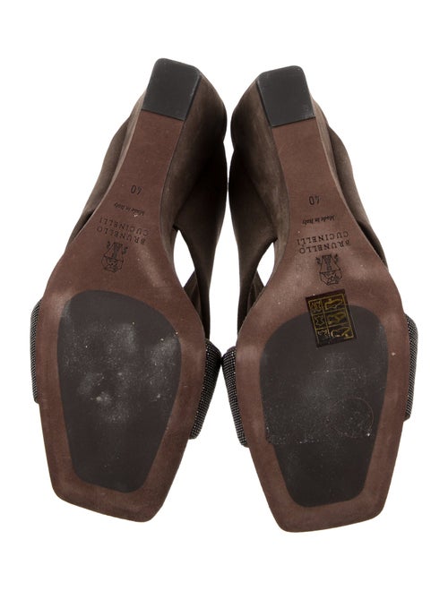 Brunello Cucinelli Monili Suede Slides