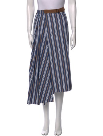 Brunello Cucinelli Striped Midi Length Skirt