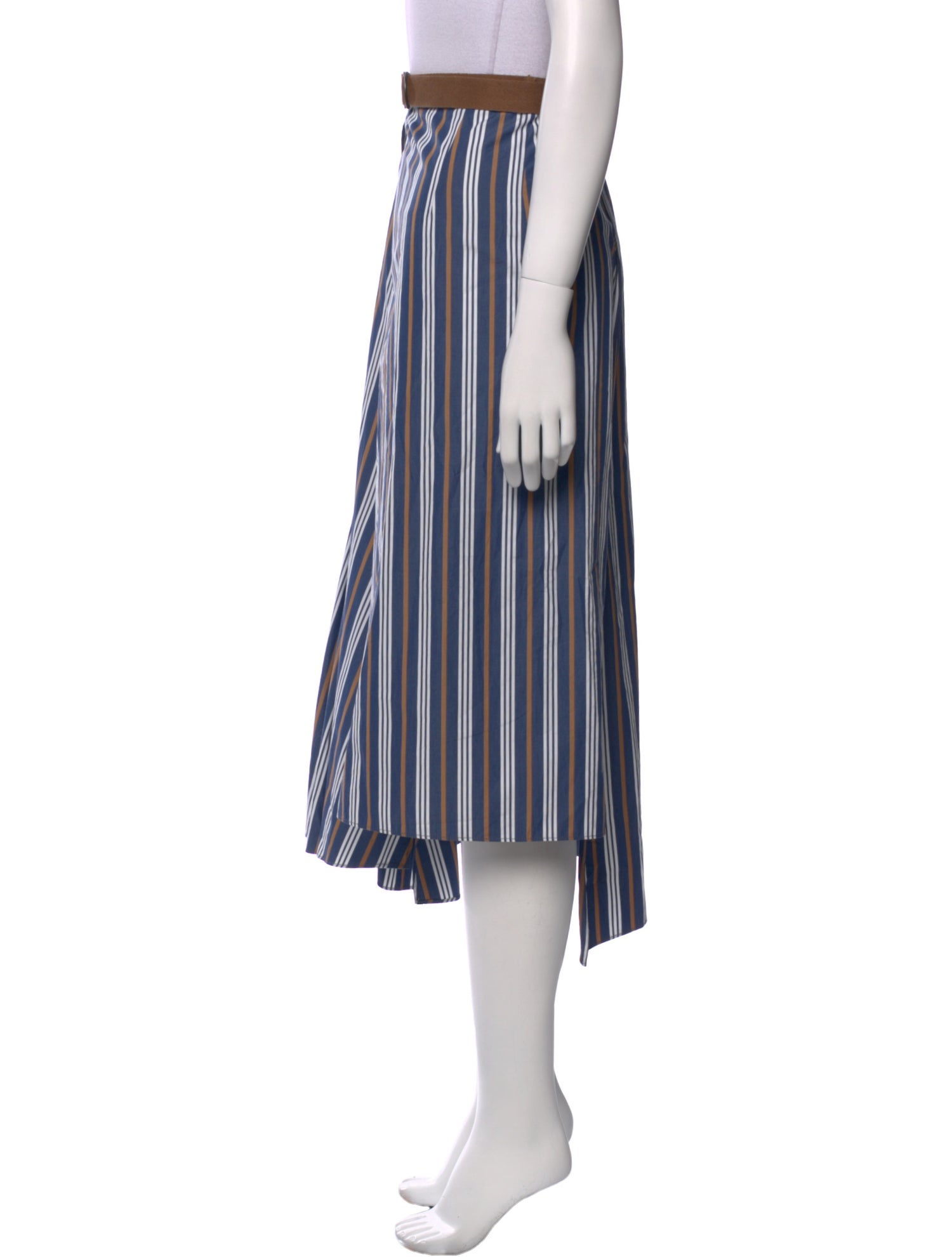 Brunello Cucinelli Striped Midi Length Skirt