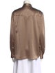 Brunello Cucinelli Silk Long Sleeve Button-Up Top
