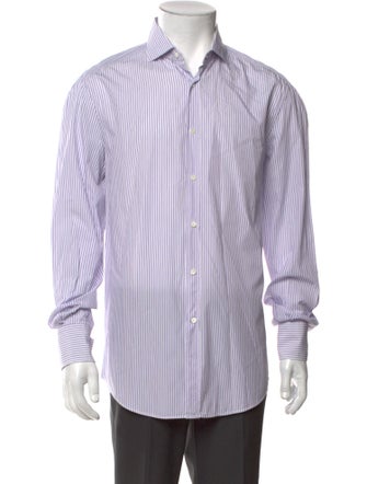 Brunello Cucinelli Striped Long Sleeve Dress Shirt