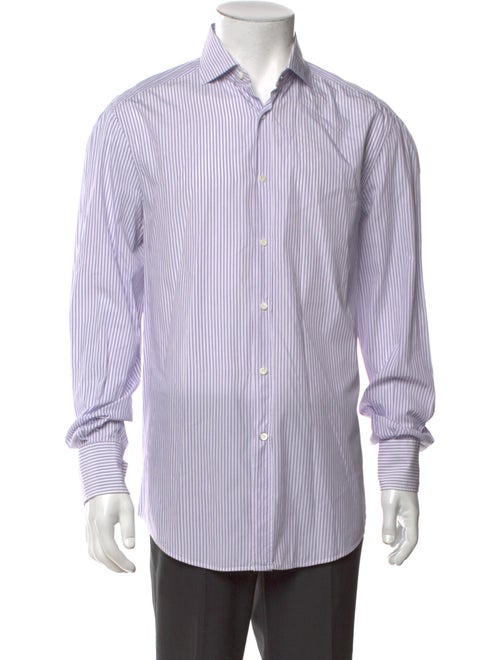 Brunello Cucinelli Striped Long Sleeve Dress Shirt