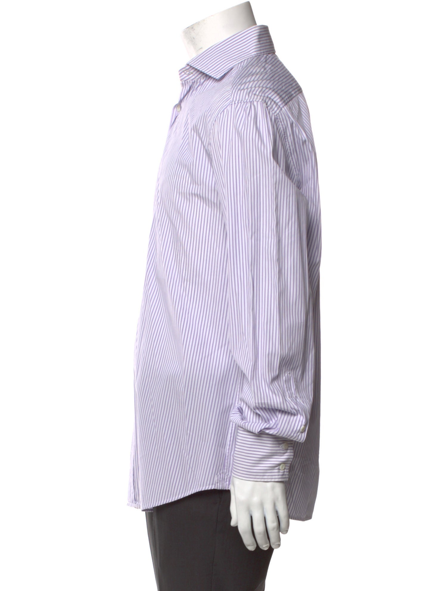Brunello Cucinelli Striped Long Sleeve Dress Shirt