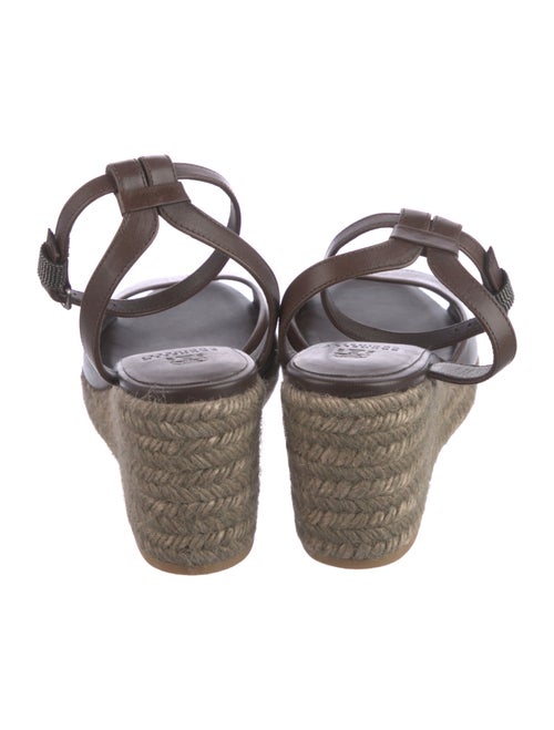 Brunello Cucinelli Monili Leather Espadrilles